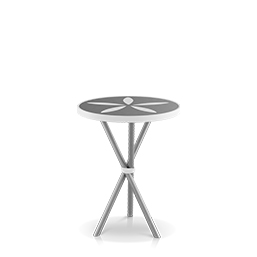 organic sand dollar dining table 18" kessler silver   light gray and white duraboard